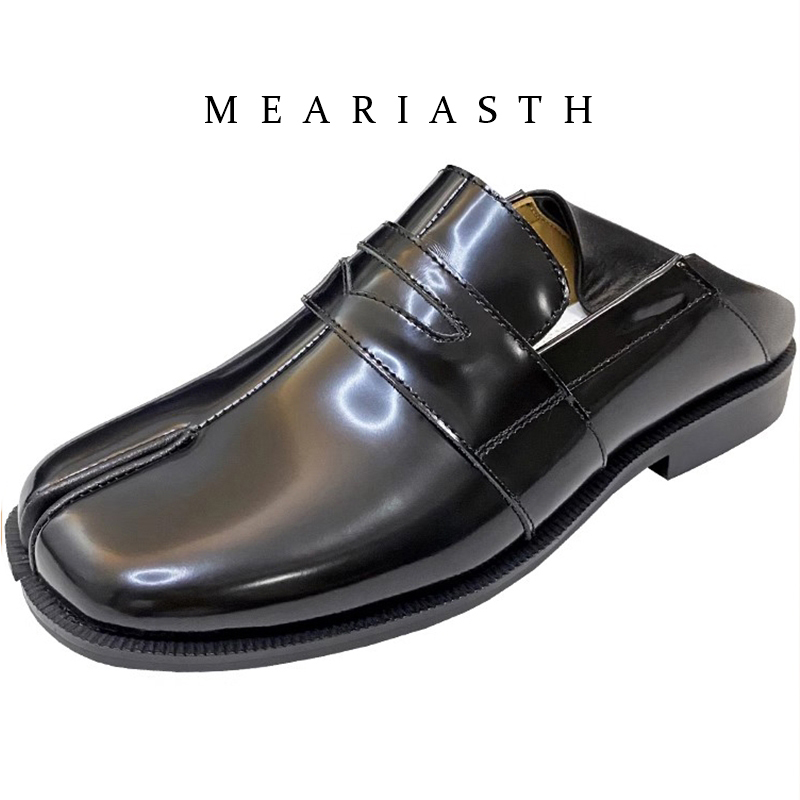 Women'S Shoes Loafers Black - Mocassins Tabi noirs en cuir verni