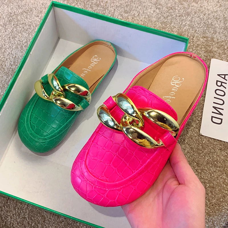 Gold Chain Sandal - Mode femmes pantoufles grande taille chaîne