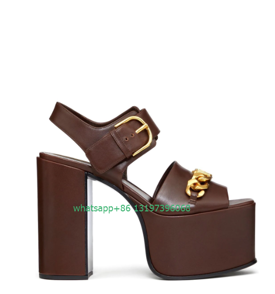 Gold Chain Sandal - Lady chaîne en or boucle design