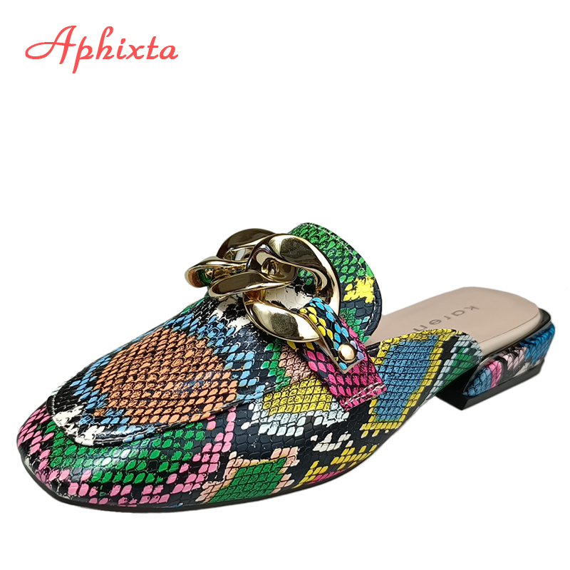 Gold Chain Sandal - AphFête ta-Chaussures carrées pour femmes, nouvelle