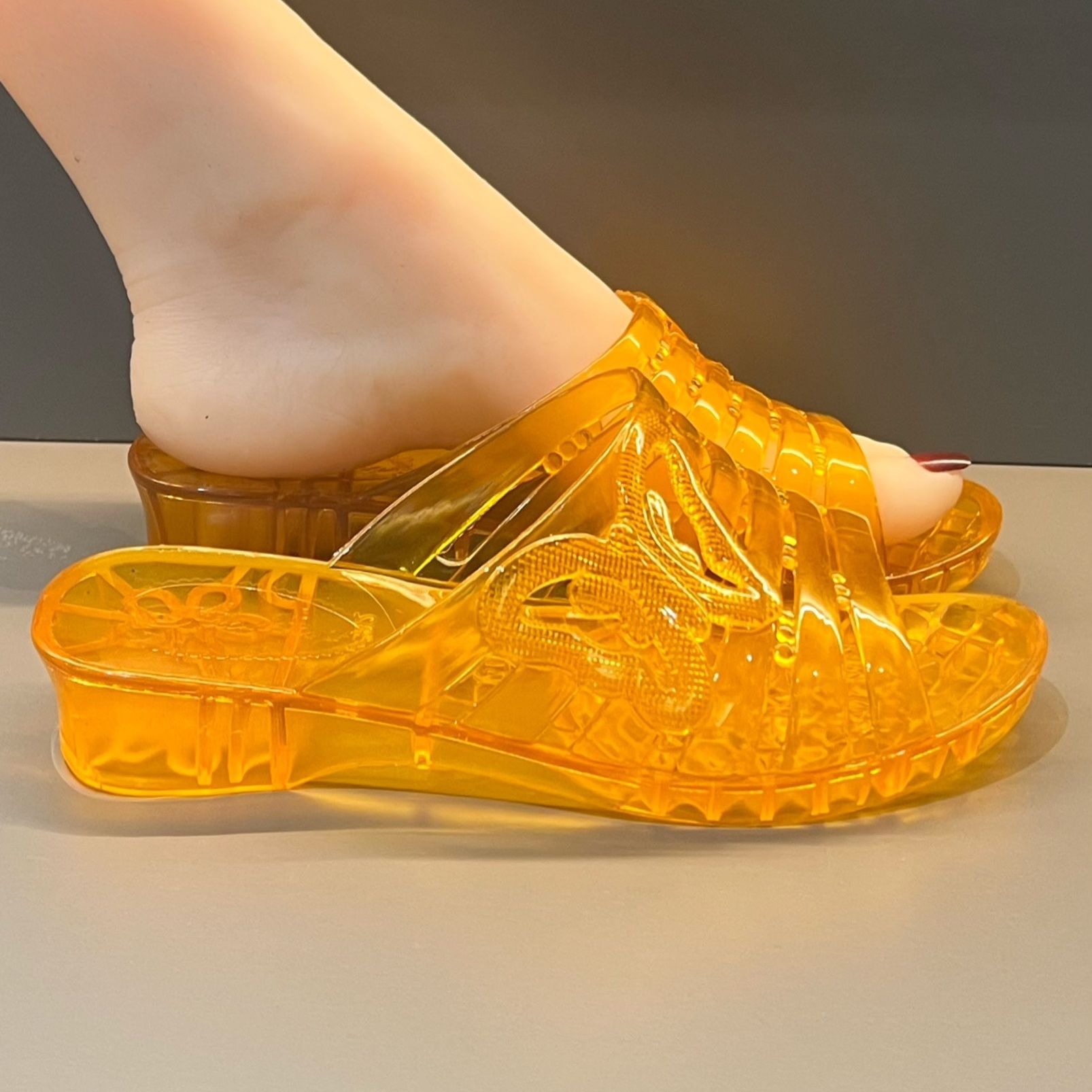 Jelly Sandal Women - WFashion Sandales compensées en gelée à