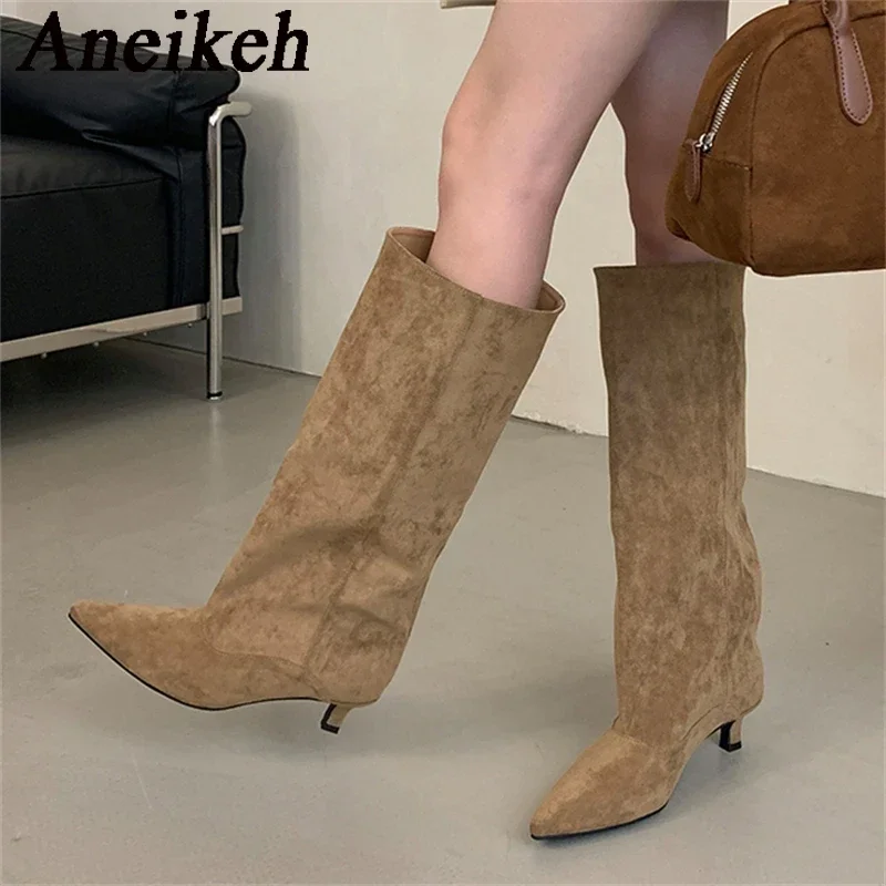 Women'S Shoes Chelsea - Aneikeh automne hiver bout pointu genou