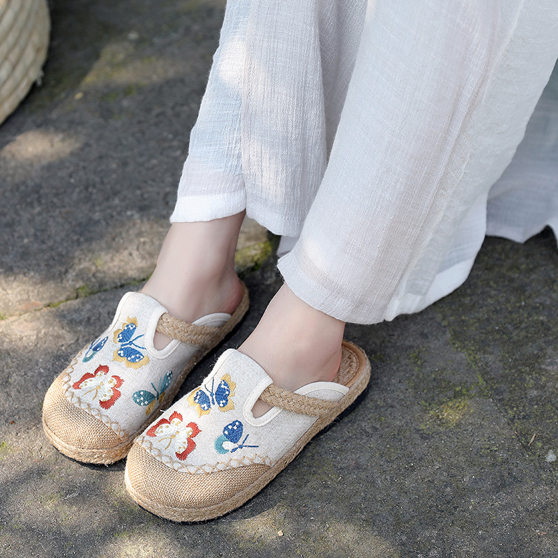 Women'S Shoes Vegan - 2025 femmes décontracté lin à la