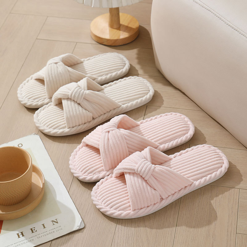 Women'S Shoes Non Slip - Pantoufles de maison en velours côtelé