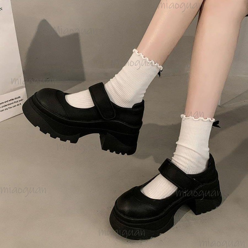 Mocassins en cuir à fond épais - Women'S Shoes Loafers Black avis et prix