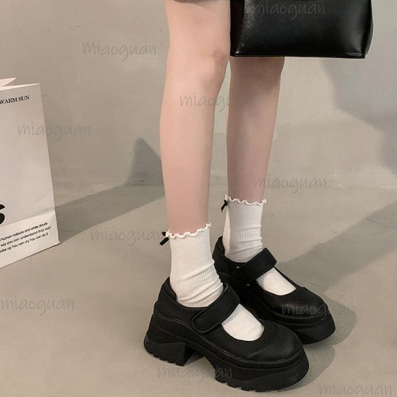 Mocassins en cuir à fond épais - Women'S Shoes Loafers Black avis et prix
