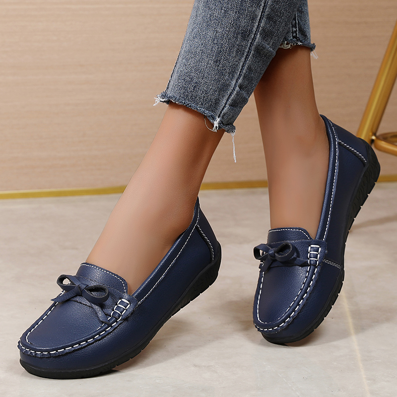 Cuir véritable femmes chaussur - Women'S Shoes Loafers Black avis et prix