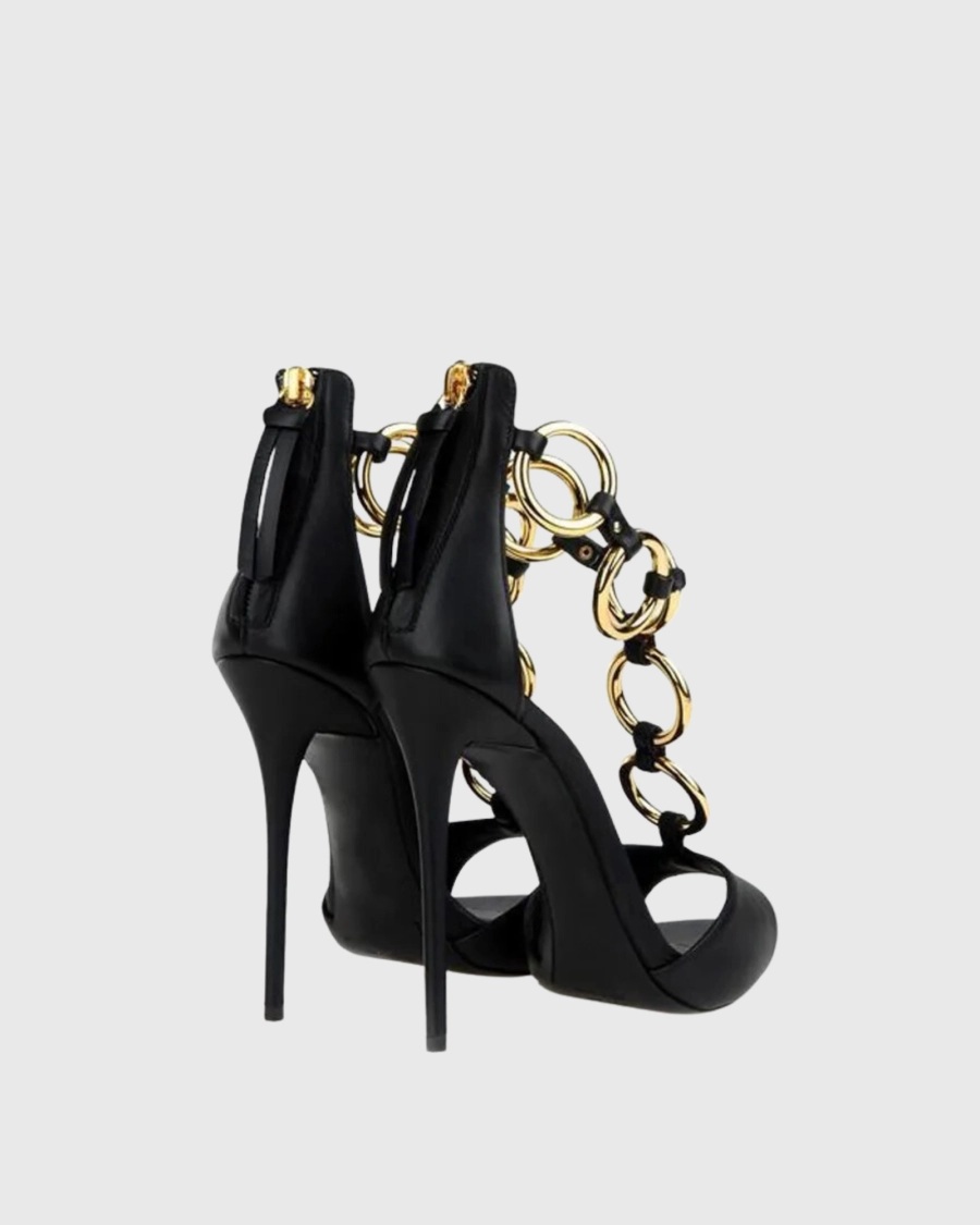 Sandales à talons aiguilles en - Gold Chain Sandal avis et prix