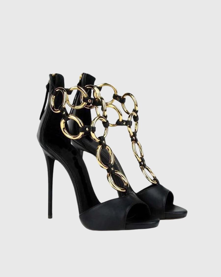 Sandales à talons aiguilles en - Gold Chain Sandal avis et prix