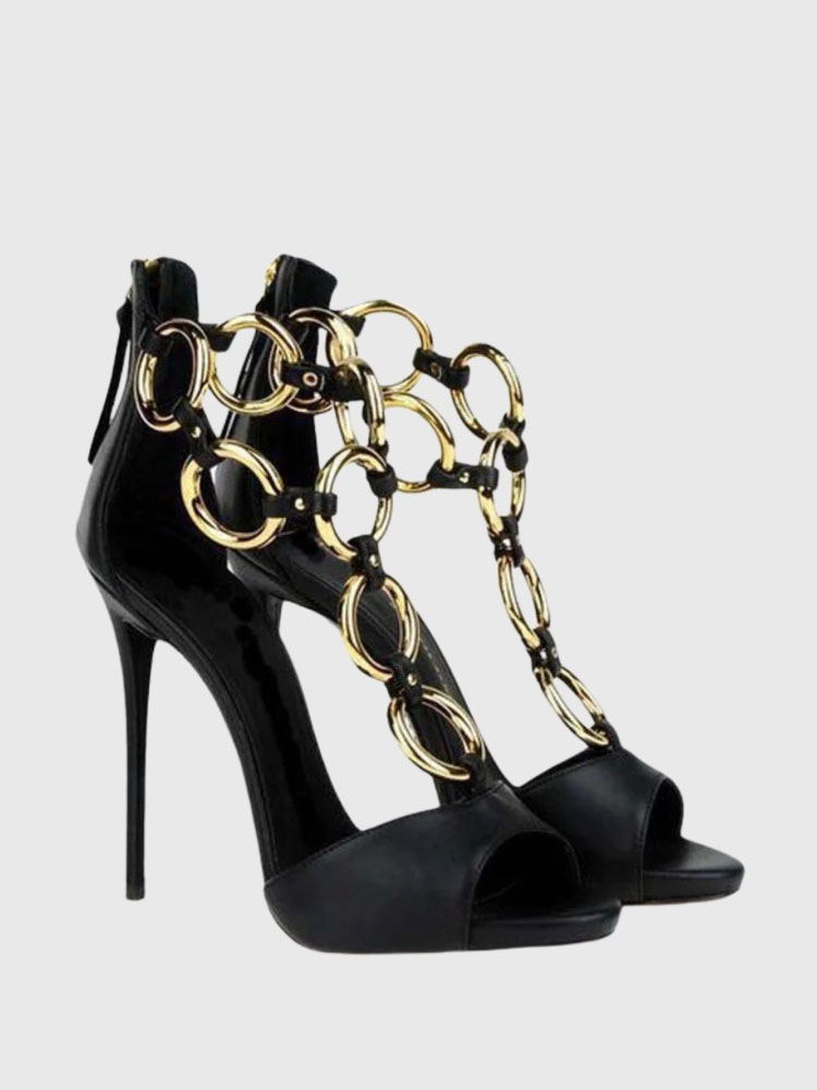 Sandales à talons aiguilles en - Gold Chain Sandal avis et prix