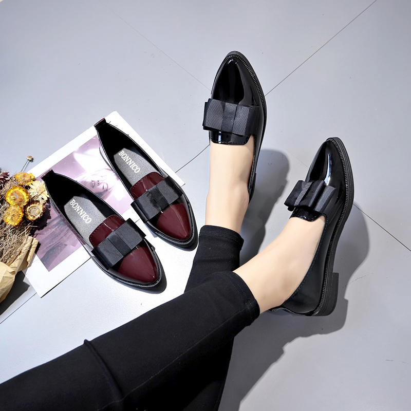 Mocassins à bout pointu en cui - Women'S Shoes Loafers Black avis et prix