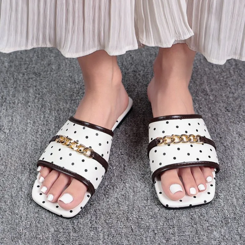 Sandales plates à bout ouvert  - Gold Chain Sandal avis et prix
