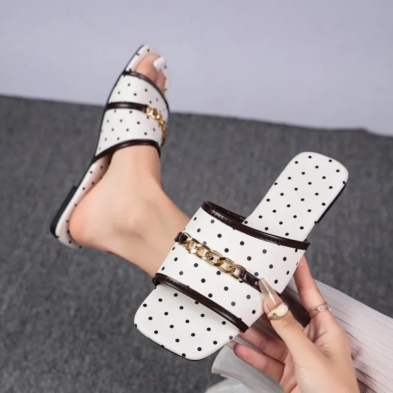 Sandales plates à bout ouvert  - Gold Chain Sandal avis et prix
