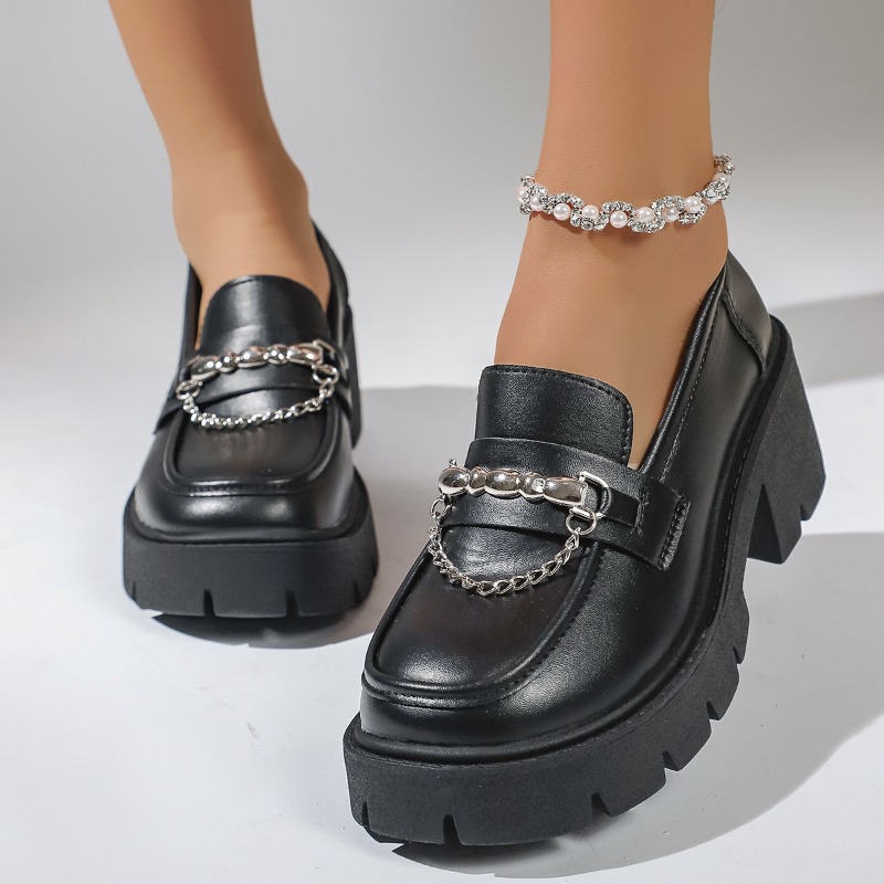 Mocassins plateforme en métal  - Women'S Shoes Loafers Black avis et prix