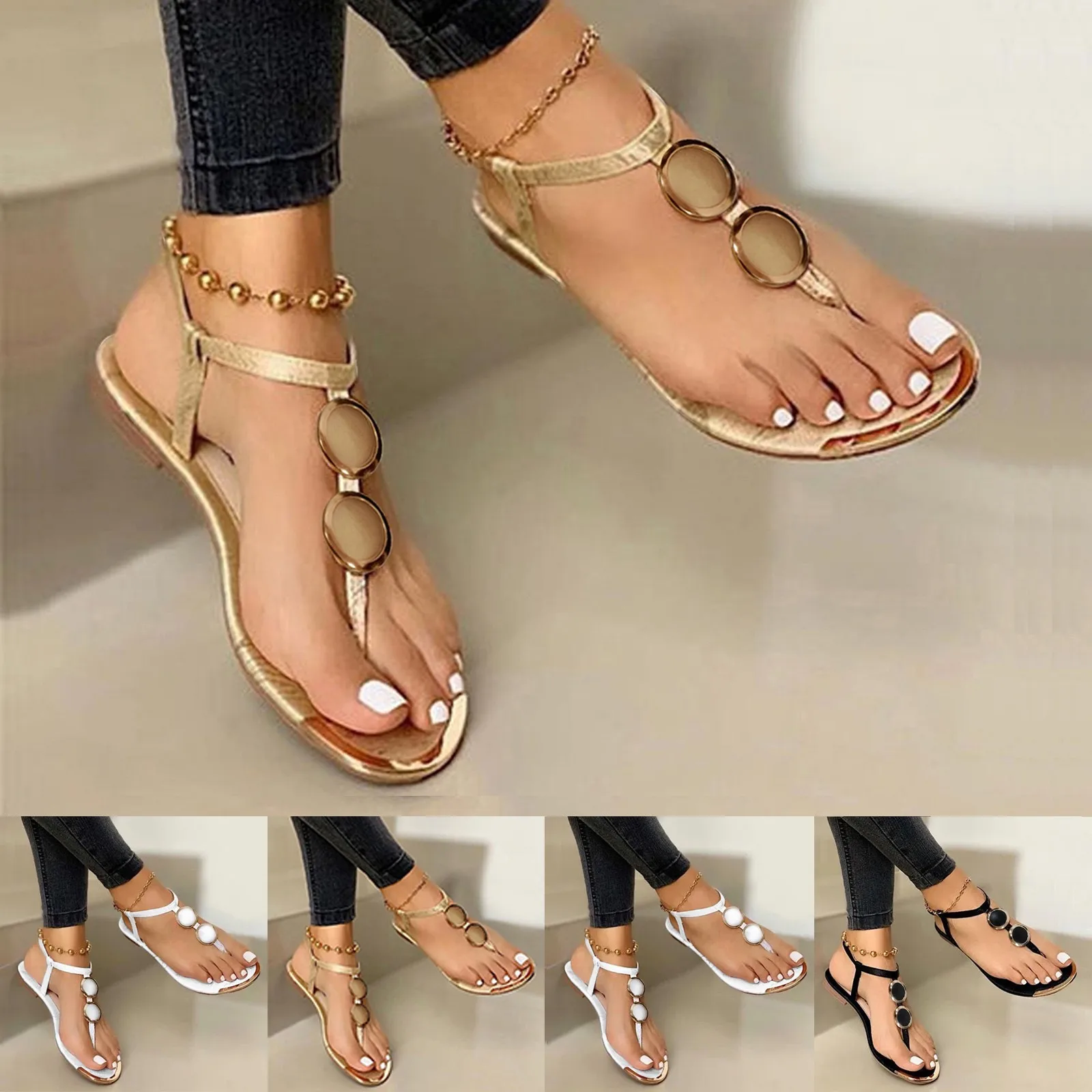 JOSandals-Sandales plates à pe - Gold Chain Sandal avis et prix