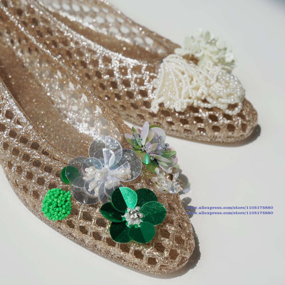 Sandales plates en gelée dorée - Jelly Sandal Women avis et prix