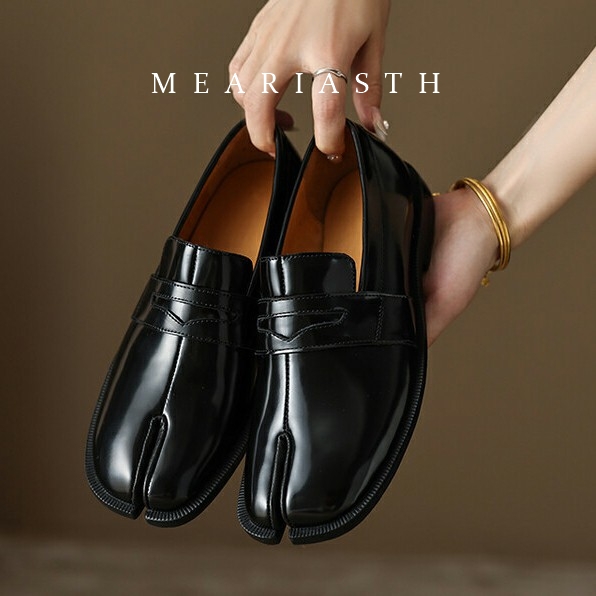Mocassins Tabi noirs en cuir v - Women'S Shoes Loafers Black avis et prix