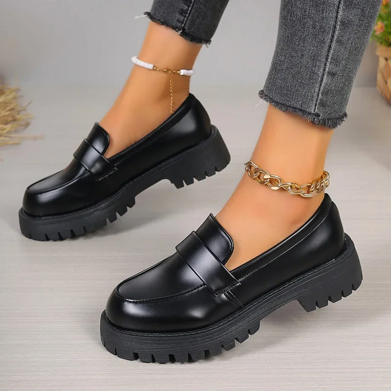 Mocassins en cuir Pu noir pour - Women'S Shoes Loafers Black avis et prix