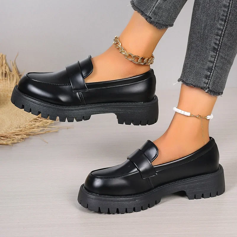 Mocassins en cuir Pu noir pour - Women'S Shoes Loafers Black avis et prix