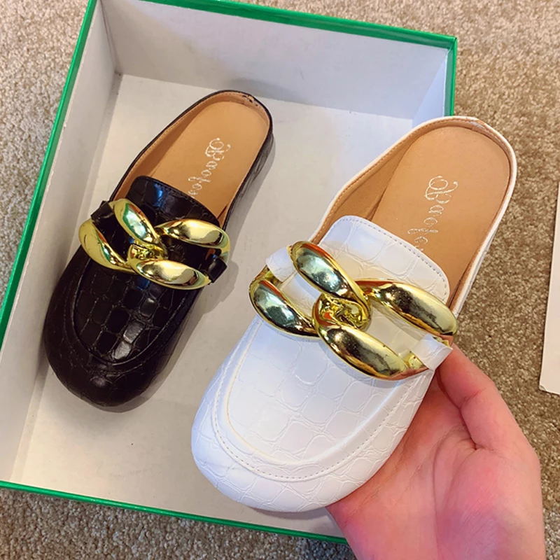 Mode femmes pantoufles grande  - Gold Chain Sandal avis et prix