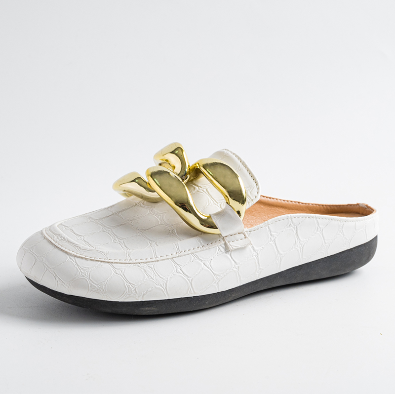 Mode femmes pantoufles grande  - Gold Chain Sandal avis et prix