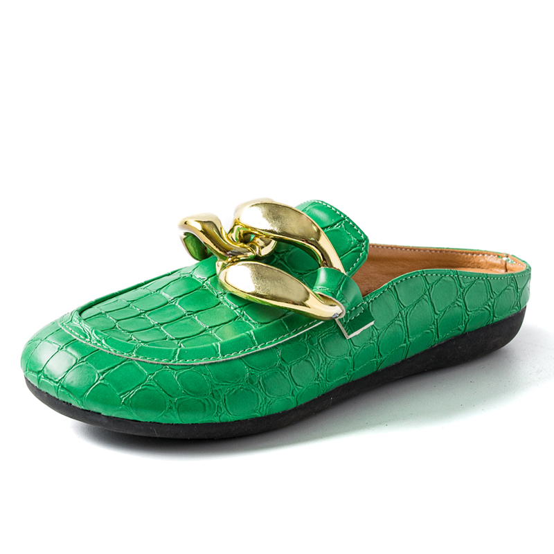 Mode femmes pantoufles grande  - Gold Chain Sandal avis et prix