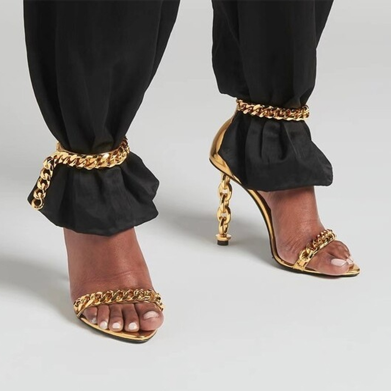 Sandales à talons aiguilles cr - Gold Chain Sandal avis et prix